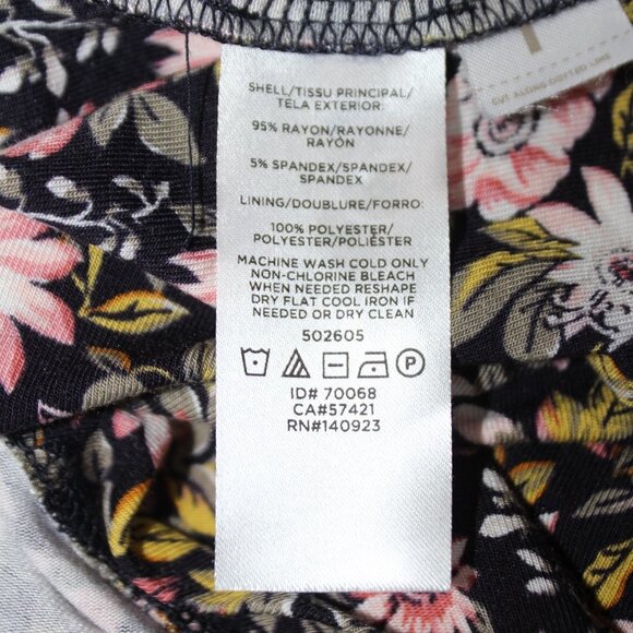 LOFT Floral V-Neck Flounce Flare Dress Forever Navy - Picture 14 of 16